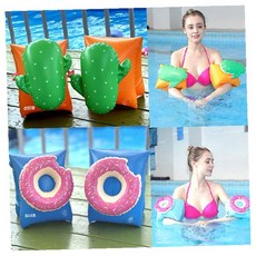 수영장 물놀이 팔뜨개 선인장 도넛 디자인 암링 튜브 여름 휴양지 레저 안전 보조기구, 1개, 암튜브아이스크림