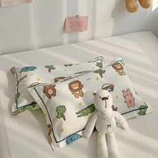 哆哆購 兒童卡通全棉60支枕套 乳膠枕頭套 寶寶純棉枕巾, 趣多多M【60支親膚全棉】,40*60cm【一隻裝不含芯】