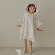 bayb 유아 목욕 가운 아기 수건 아동 하트드로잉 비치가운