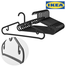 이케아 플라스틱 옷걸이 스프르티그, 블랙 10개입, 1세트