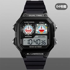 台灣新貨 【高透屏幕】哆啦A夢學生手表兒童初中生電子表鬧 鐘計時可愛IN S高顏值卡通腕表