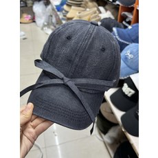 [핏 조절 가능] 여성 야구모자 볼캡 레이스 리본 데님 캡모자, 2 연청, 조절 가능