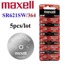5pcs SR621SW AG1 LR621 364 164 531 SR621 SR60 CX60 364 버튼 배터리 시계 장난감 원격 계산기 코인 셀, SR621SW-5pcs