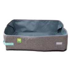 台灣現貨 旅行用貓砂盆 便攜式 攜帶外出折疊貓砂盆 牛津布 移動式 開放式貓砂盆 防水, 灰色, 1個