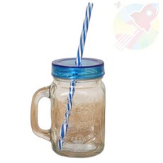 MP05 빨대유리머그잔 450ml 카페머그컵 카페유리잔 커피머그잔