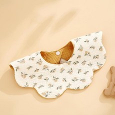 防水雙面新生兒圍兜 口水巾 熊頭印花, 雙面印花 中間防水 四葉草, 1個, 1個