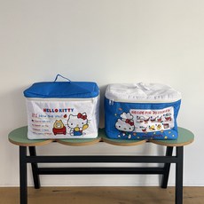 산리오 블루키티 다용도 수납박스 장난감 화장품 파우치 여행 가방, 화이트
