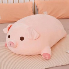 趴趴豬玩偶 可愛公仔 毛絨玩具 床上睡覺抱枕 超軟抱枕 送禮, 圓眼趴趴猪,約40cm【親膚質感超軟】