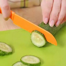 미즈코스 무독성 어린이 안전칼 유아 칼 아동 소꿉놀이 아동칼, 2개, 주황