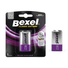 Bexel 벡셀 사각 망간건전지 9V 6F22 오래쓰는 건전지+그릿커머스Shop, 빠른배송