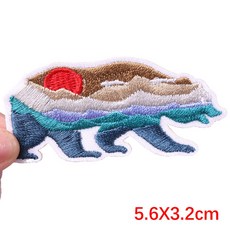 UFO 자수 패치 마운틴 캠핑 의류에 대한 패치에 철 열 접착 버섯 바느질 스티커, PE7434CT