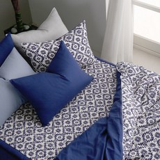 에스닉 국산 순면 이불커버 광목 30수 S D Q 싱글 더블 퀸 사계절 기품있는 네이비, 에스닉_순면_이불커버, 싱글(S)_네이비