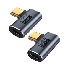 USB C 90도 각도 어댑터 삼성 맥북 및 모든 USB-C 기기 호환 OTG 지원, 2개, 단일 제품