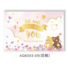AQ6003-05 透明盒裝彩名卡 64張 尺寸 9.6x6.5x1.7cm 採200g藝術紙 大豆油墨印刷, 1個, 花熊