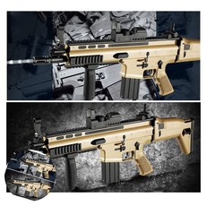 [칠마누] 서바이벌모형총 장난감장총 서바이벌장총 FN SCAR-L CQC 전동건 Tan