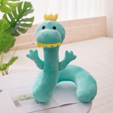 可愛長條抱枕 柔軟親膚多功能頸枕靠墊 居家辦公午睡必備, 綠恐龍