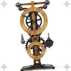 기계식 완구 톱니바퀴 목재 과학 키트 교육 역사 학습 체험 고전 공작 조립 시계, 1개