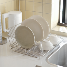 식기건조대 304올스텐 확장형 좁은 주방 싱크대선반, 1개, 실버-스몰, 1단