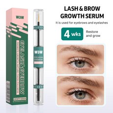 W3W 雙頭睫毛眉毛增長液 2in1 護理液 自然纖長, 1個, 5+5ml 【英文包裝 只賣不在國內賣