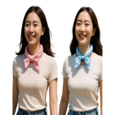 MACHIO 쿨링 아이스 순면 100% 넥쿨러 넥밴드, 블루+핑크, 1개
