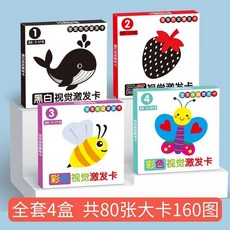 寶寶視覺激發卡, 視覺激發早教卡 增厚+大尺寸+覆亞光膜 , 12-36月 彩色卡 1張 無盒