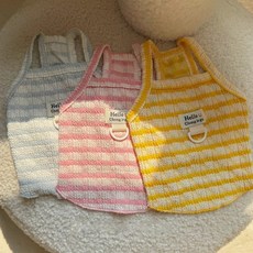 코코스튜디오 고양이 강아지옷 봄 여름 코코 크링클 하네스 나시 티셔츠, 1개, 핑크