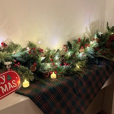 크리스마스 리스 가랜드 벽 장식 소품