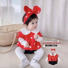 女寶寶點點公主風包屁裙套裝