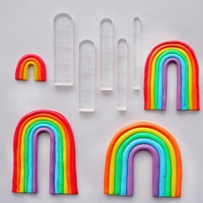 Arbuya 폴리머 클레이 아크릴 레인보우 아치 가이드 도구 세트 아크 귀걸이 또는 주얼리 제작을 위한 5가지 사이즈 164667