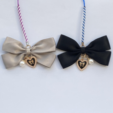 새틴리본 골프티걸이+롱티세트 숏티링 티꼿이 골프용품, 1세트, 그레이+블랙