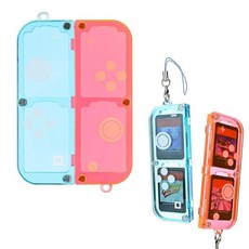 DLseego 스위치 라이트/스위치/스위치 OLED 게임용 4개의 게임 보관 마그네틱 케이스 홀더 휴대용 메모리 카드 보관 하드 아크릴 탈착식 박스 - 화이트 138866, 레드 블루