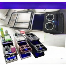 차량용 중앙 콘솔 수납함 다용도 암레스트 박스 차량 정리함 선물용, 업그레이드 베이지 무선충전 02-21년