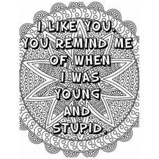 I Like You You Remind Me of When I Was Young and Stupid .: Adult Coloring Book: Beautiful designs fo... Paperback, Independently Published, English, 9798576110384