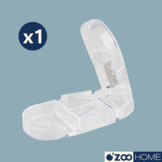 ZOO HOME 切藥器 三合一藥片分割儲存盒, 透明色｜切藥器, 1個