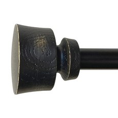 Decopolitan Stockton 66-122cm(26-48인치) 조절 가능한 커튼 봉 세트 지름 1.6cm(5/8인치) 디스트레스드 241946, 디스트레스드 블랙