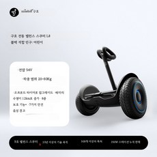 전동 밸런스 스쿠터 스마트 안전 승용완구 선물용 2륜 차량, 1개, 54V L8 블랙 20-60kg 36V