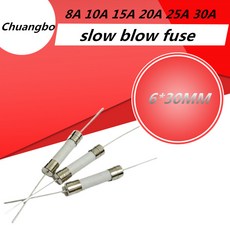 유리관휴즈 자동차 퓨즈 세트 10PCS 6x30mm 세라믹 느린 불어 튜브 핀 250V 8A 10A 15A 20A 25A 30A, [03] 20A