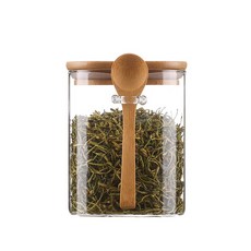 玻璃花茶罐 密封儲物罐 茶葉罐 復古風, 1個, 【800ml】花茶罐