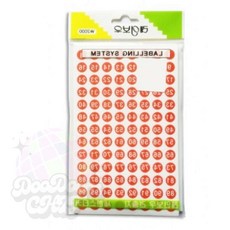 둠칫 적색 숫자 견출지 원형 9mm 12장