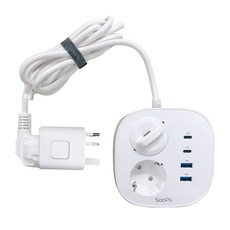 수피 65W USB 초고속 충전 4000W 2구 멀티탭 + 해외 여행 멀티 어댑터, 1세트