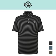 PGA 남성 쿨터치 스트라이프 반팔 카라티셔츠 PGMTS52309