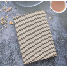 【雙面書衣 條紋 深咖】布書衣 書衣 可調式 日本進口布料, 1個