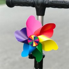 아동 킥보드 액세서리 유아 꾸미기 용품 어린이 킥보드 장식 다채로운 바람개비 알록달록 휴대용 기둥형, 2바람개비기둥-색동