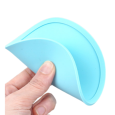 가성비 미끄럼 방지 깔끔한 실리콘 컵받침 원형, 블루, 1개