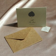 로준 프리미엄 잎새 편지 카드 미니, 3세트, 그린베인