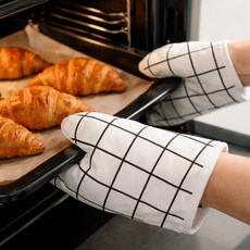 화이트 주방용 냄비 장갑 베이킹 주방 오븐 장갑 1P