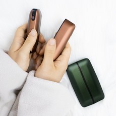 힉스코리아 충전식 휴대용 손난로 F2-W6000S 듀얼 핫스틱, 다크그린