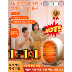 1+1/1 [국내배송] 3초 속열 스마트 절전 온풍기 가정용 스마트 온풍기 소형 탁상용 온풍기 속열 고출력 전기온풍기 믹히터, 400W화이트(발열사), 유로커뮤니케이션 해외전용 220V