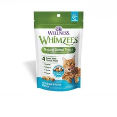 唯潔 WHIMZEES 貓咪潔牙餅 貓咪潔牙零嘴 口腔清潔 三種口味, 56g, 1個, 雞肉&鮪魚