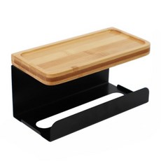 免打孔捲紙巾架, 黑色